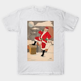 Santa on a rooftop T-Shirt